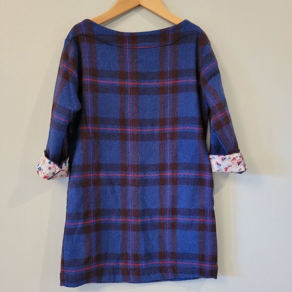 Bellerose Wool Plaid Dress Girls Size 8
